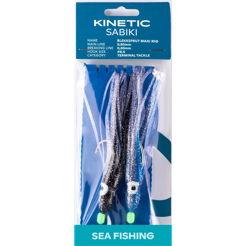 Kinetic Sabiki Blekksprut Maxi #8/0 Blue & Black Glitter