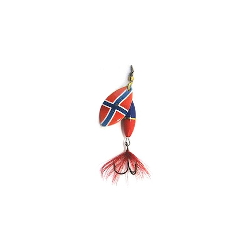 Myrans Wipp Spinner med Norske Flagg 7g Kjøp 8 spinnere få en gratis slukboks
