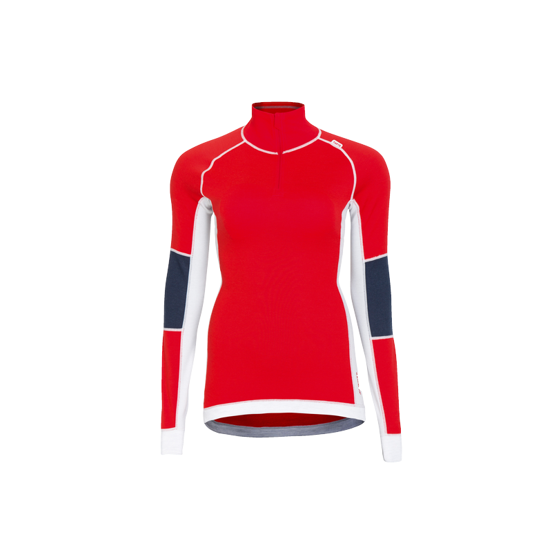 Tufte Bambull Half Zip XXL High Risk Red/Blueberry - dame