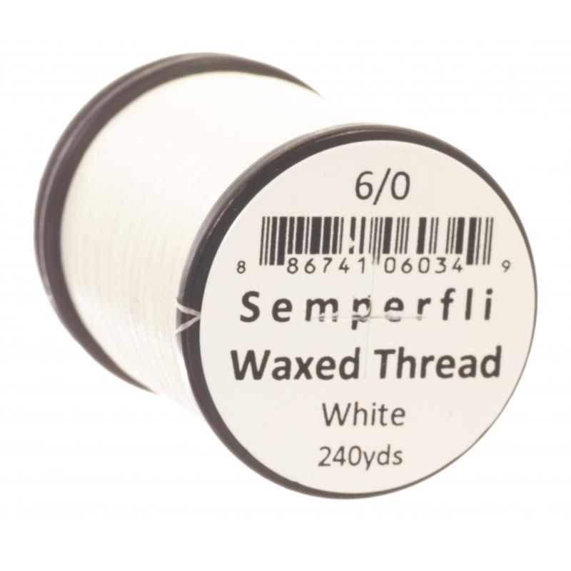 Semperfli Classic Waxed Thread White 6/0