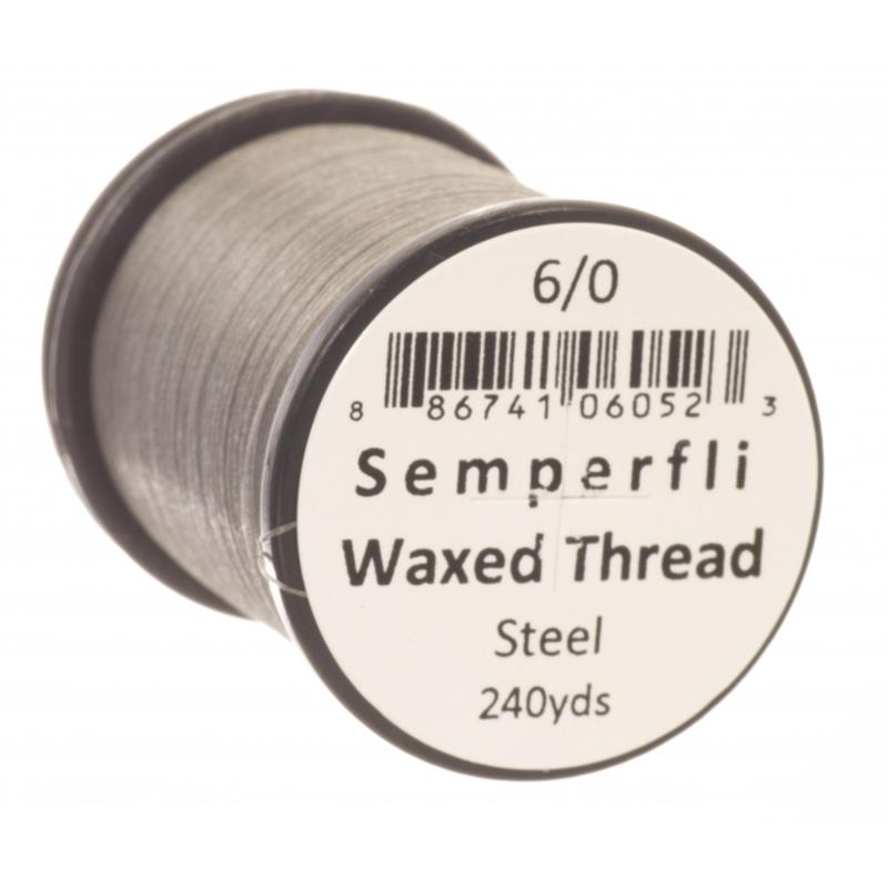Semperfli Classic Waxed Thread Steel 6/0