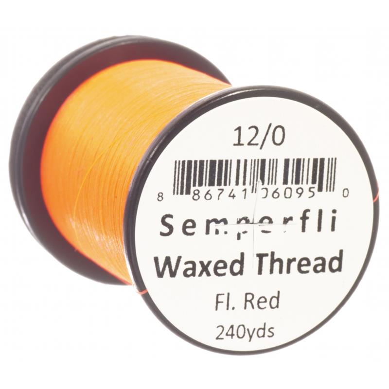Semperfli Classic Waxed Thread Fluoro Red 12/0