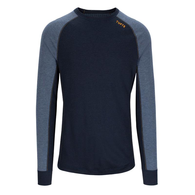 Tufte Bambull Crew Neck - Switch L Rundhals, herre, Indigo/Sky Captain