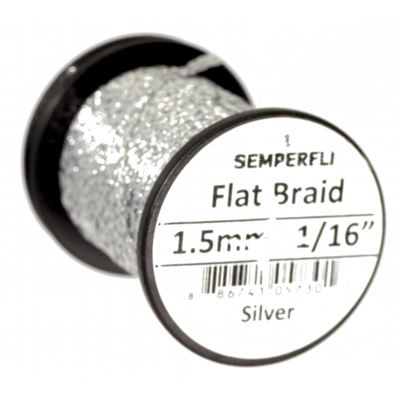 Semperfli Flat Braid 1,5mm Silver