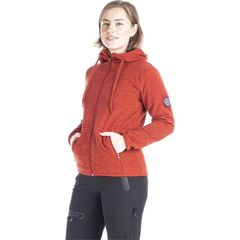 MoveOn Geilo Fleece 40 Brent Orange Fleecejakke m/hette for dame