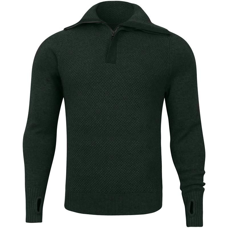 Tufte Bambull Blend Half-Zip Sweater XL Genser, unisex, Deep Forest Melange