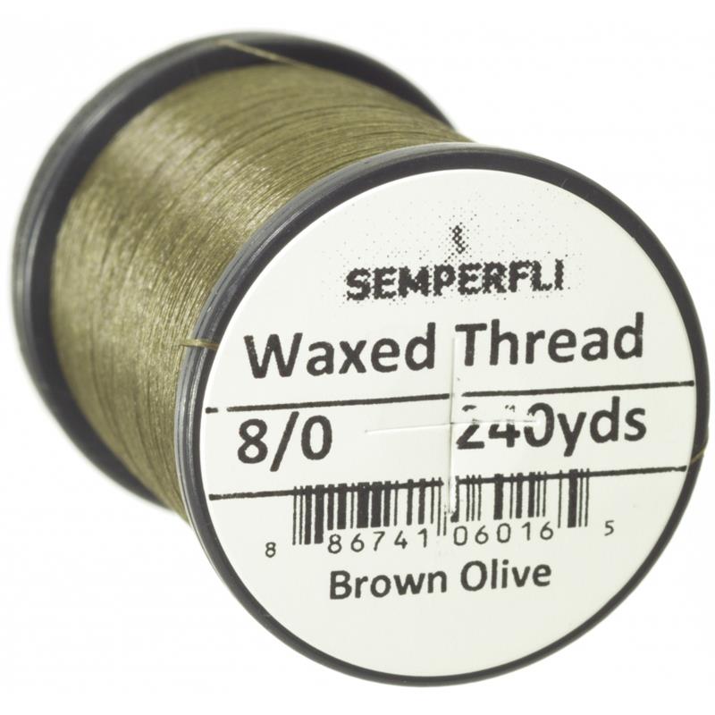 Semperfli Classic Waxed Thread Brown Olive 8/0