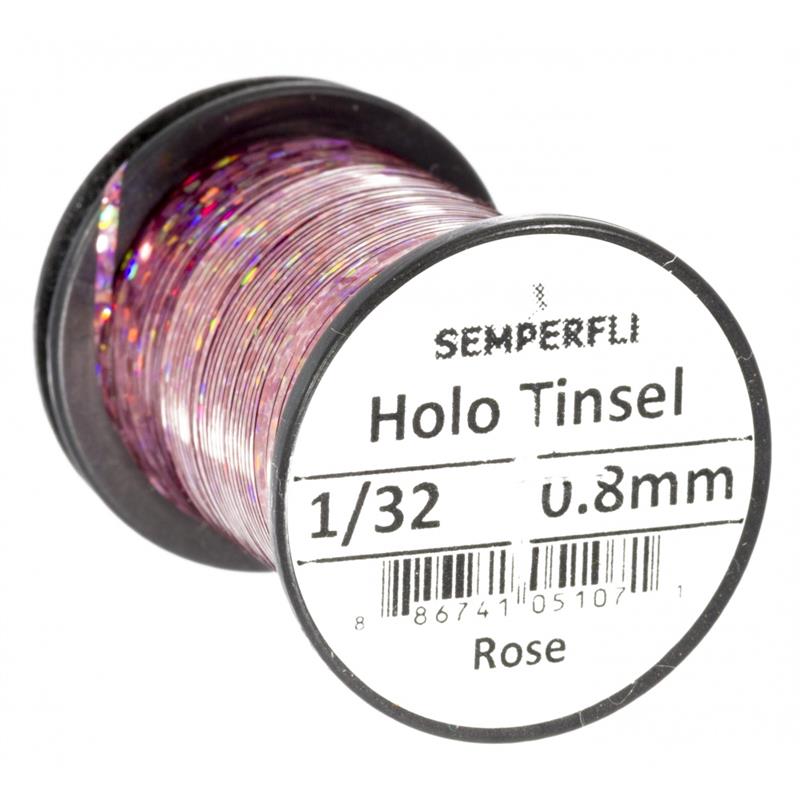 Semperfli Holographic Tinsel Rose Pink Medium