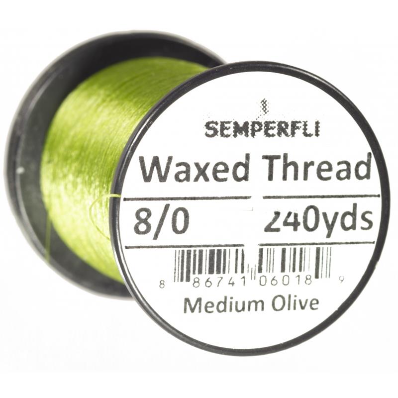 Semperfli Classic Waxed Thread Medium Olive 8/0