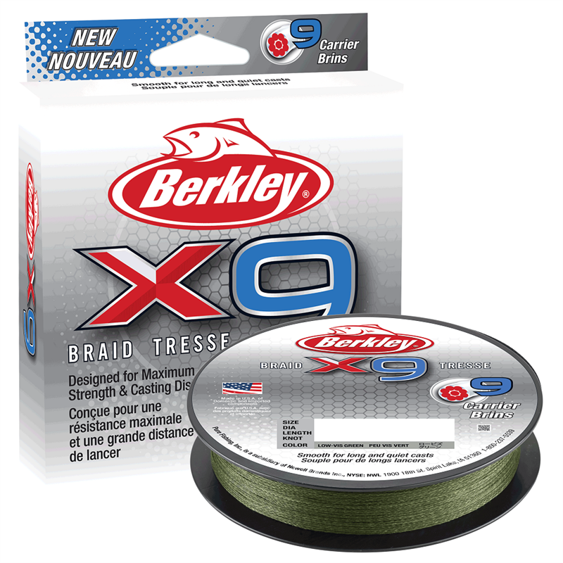 Berkley X9 Braid 300m 0,17 mm Low-Vis Green