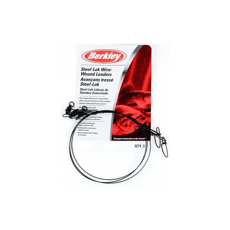 Berkley McMahon Stålfortom 30lbs 24cm Stålfortom med swivel og cross-lock