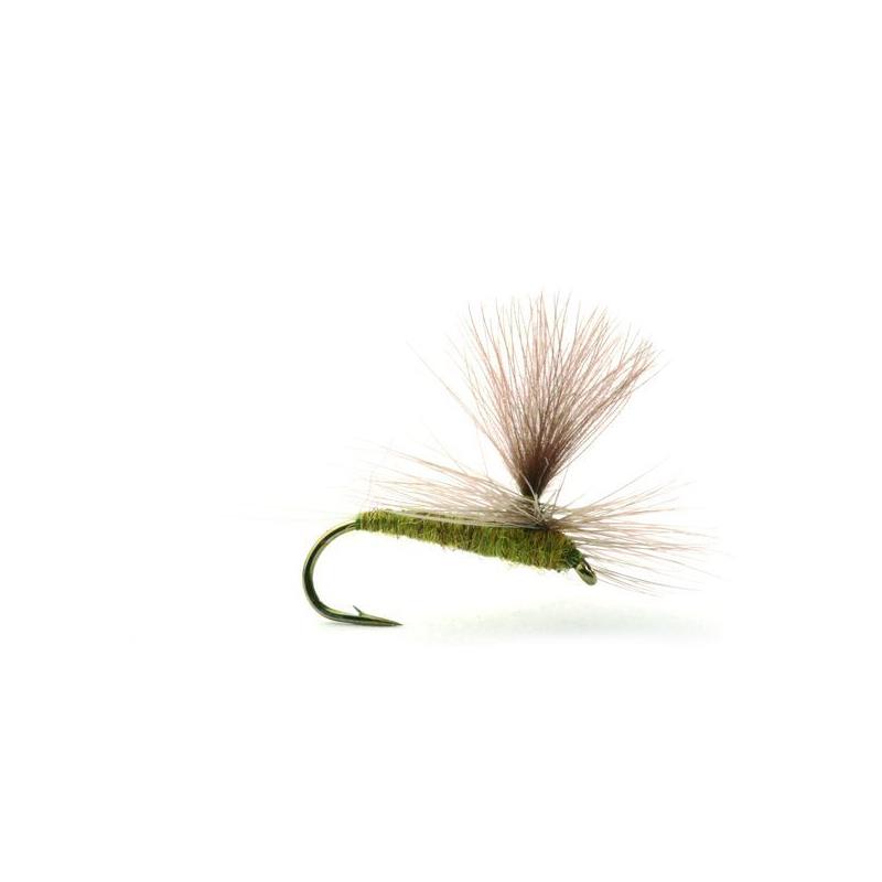 Baetis Medium Olive #16 Kjøp 12 fluer få gratis flueboks