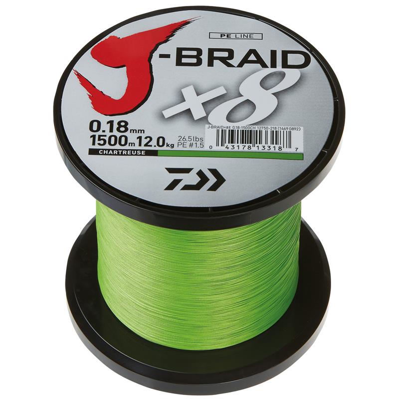 Daiwa J-Braid X8 1500m - 0,24 mm Chartreuse
