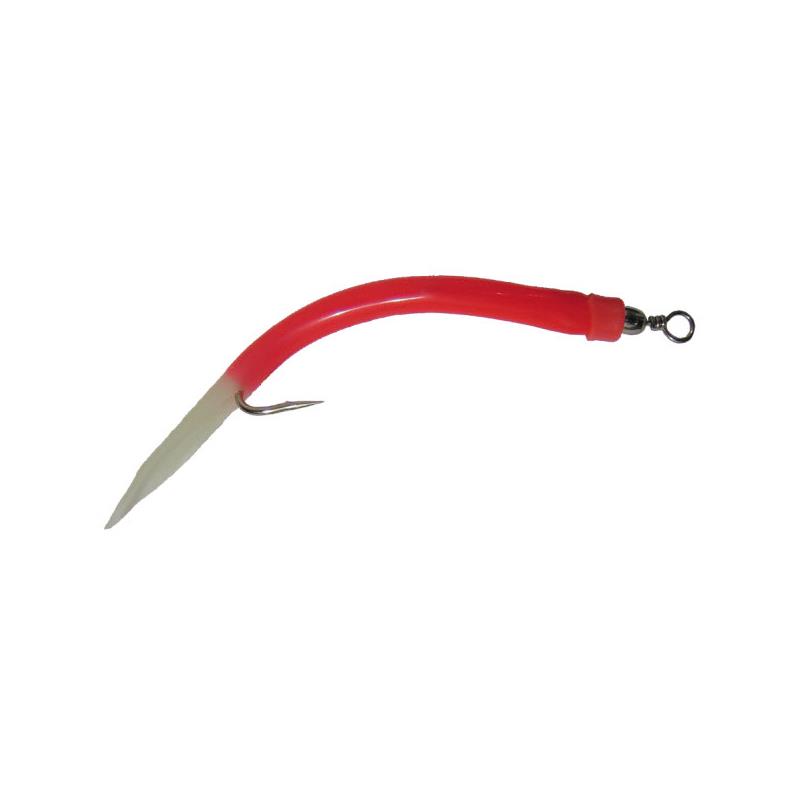 Wiggler kroksett str. 12/0 Rød/Lys Gummi mark, 3pk