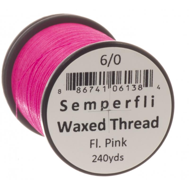 Semperfli Classic Waxed Thread Fluoro Pink 6/0