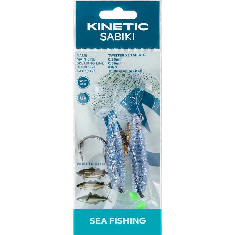 Kinetic Sabiki Twister XL Tail #8/0 Blue/Silver