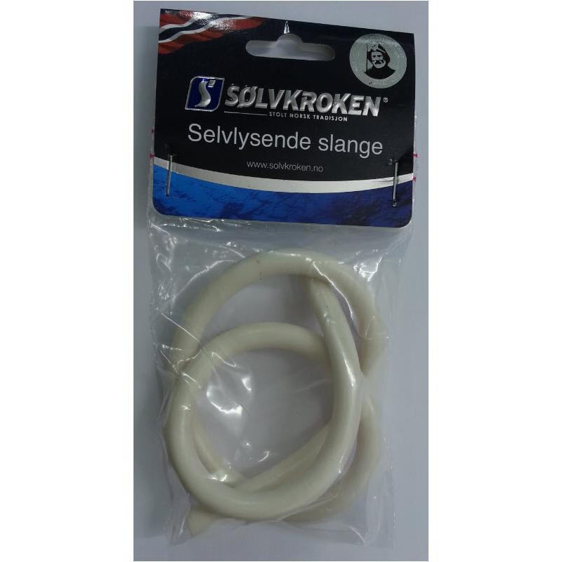 Sølvkroken Selvlysende Gummislange 8mm. Hvit